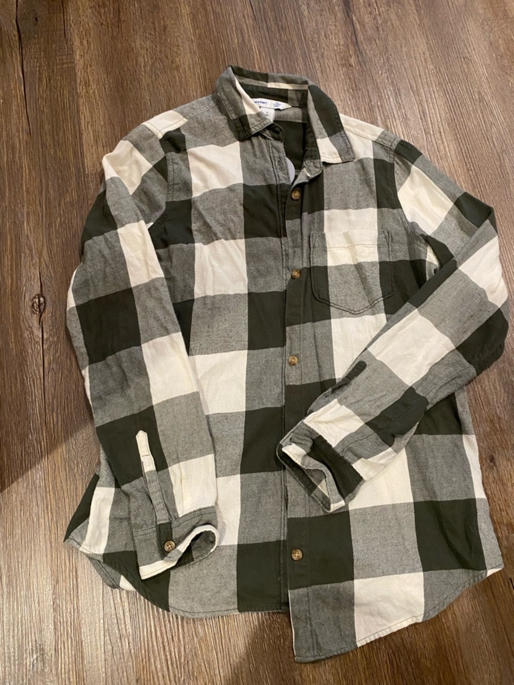 Womens Buffalo Plaid Button-Up Shirt